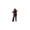 bodystocking en dentelle au crochet sans couture, grande taille, résille noire 